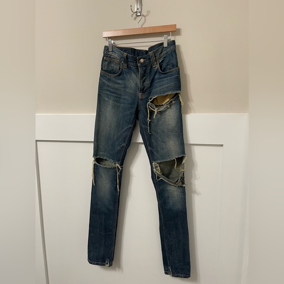 Nudie Jeans Co. Frayed Open-Cut High-Waist Women Jeans Size 30/34 - Picture 5 of 13